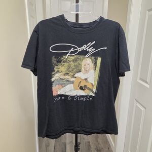 Black Graphic T-Shirt with Guitar Print